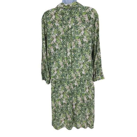 Cabi Green Tropical Print Faux Wrap Dress Women's Size M - Picture 7 of 12